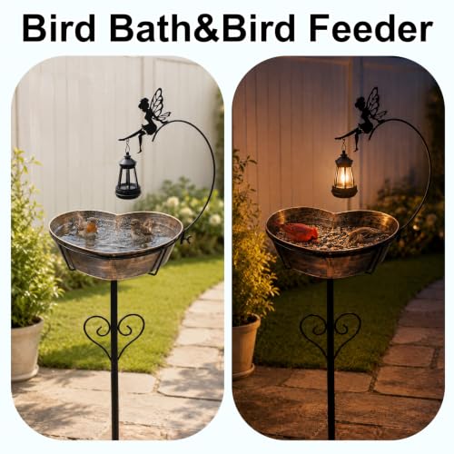 Goodeco Bird Bath with Solar Lantern - 3.2" Deep, 13.8" Removable Bowl by Goodeco - Used condition - Image 7