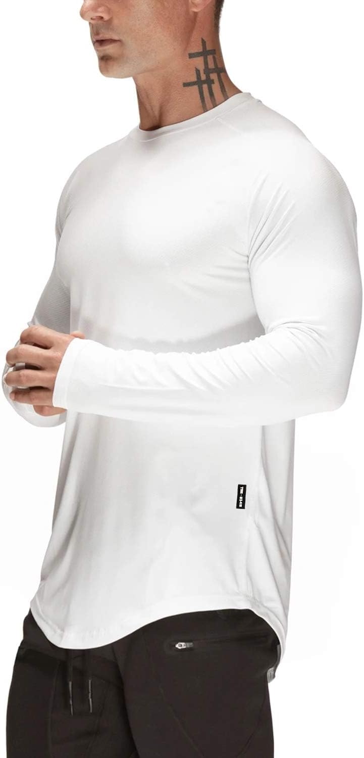 Mens Gym Workout Slim Fit Short Sleeve T-Shirt Cotton Performance Athletic Shirts Running Fitness Tee Loungewear
