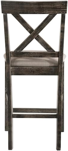 Miniatura 6 de Acme Martha II - Silla de altura de mostrador en lino bronceado y gris desgastado (juego de 2)