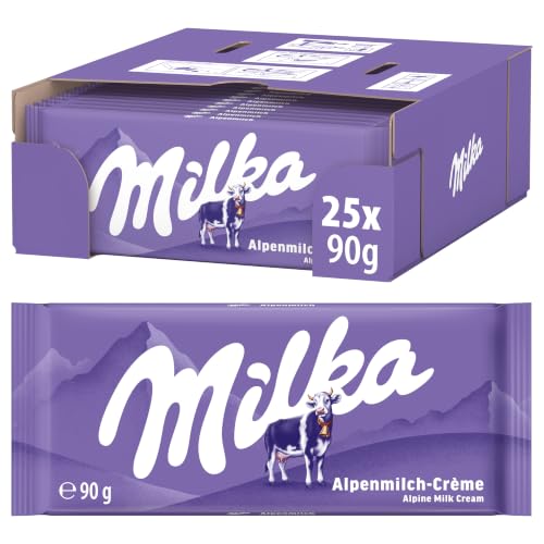 Milka Alpenmilch-Schokolade, 90 g (25er-Pack) – Ansicht 1