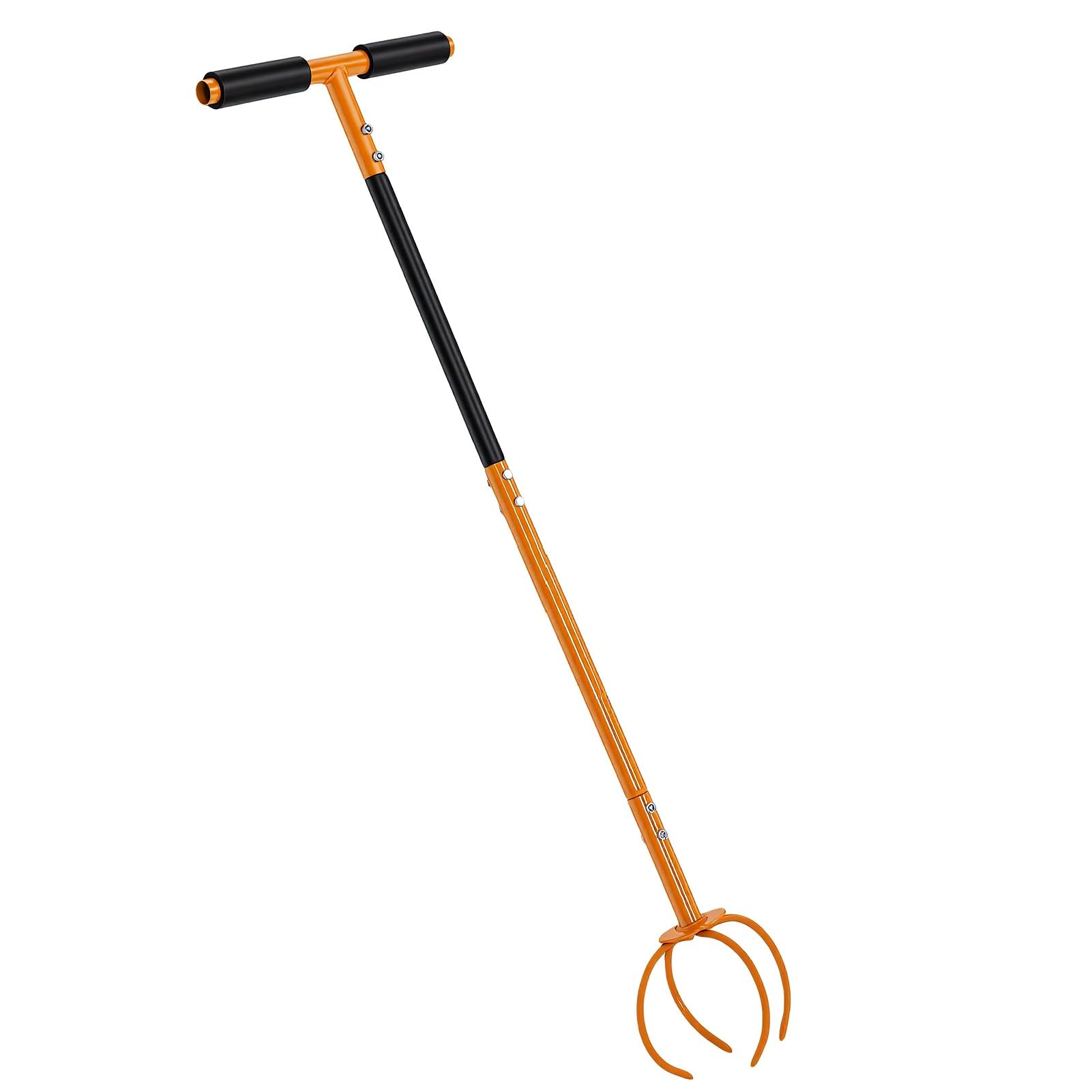 Generic Coltivatore Manuale da Giardino con Motozappa Manuale con Manico Curvo per Aerare Aiuole 97x29,8x17 Cm Ferro