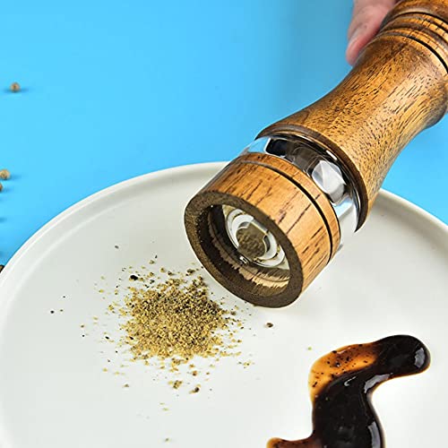 2 Stks Zout En Peper Molens Set Handleiding Peper Zout Molen Hout Zout En Peper Shakers Met Verstelbare Grofheid… - Image 8