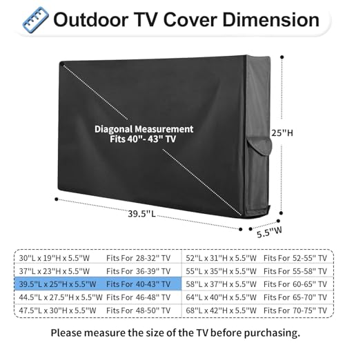 OutdoorLines Waterproof & Weatherproof Outdoor TV Cover - for 40 - Additional View