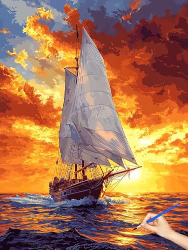 数字油絵 海 数字塗り絵 風景 Paint by Numbers ナンバーペイント 子供 初心者 DIY Cheerful Painting 手工芸 芸術手塗りれる アクリルキット 大人のためのクリエイティブな趣味 誕生日プレゼント ホーム オフィスの壁装