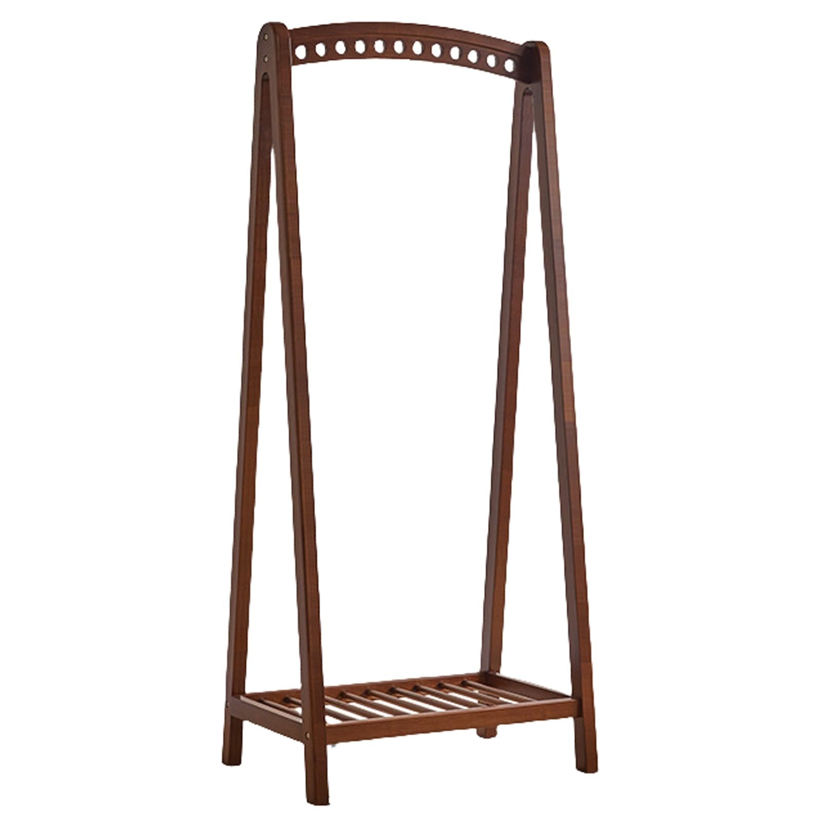 FGXHHS Walnut Wood Coat Rack, Freestanding Hanger with Storage Shelf, Stylish Curved Design for Bedroom, Entryway & Hallway - Durable Functional Stand