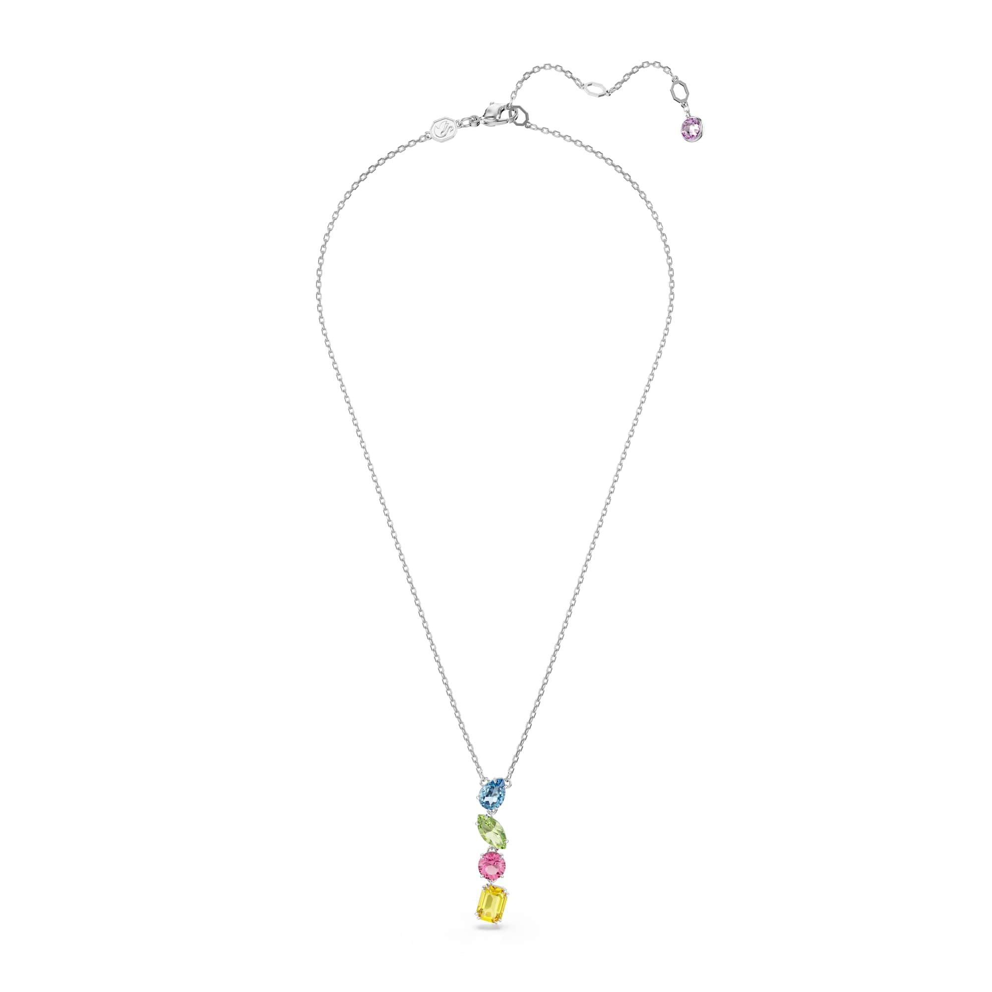 Swarovski Wisiorek Y Gema, Szlify różnorodne, Różnokolorowy, Powłoka z rodu