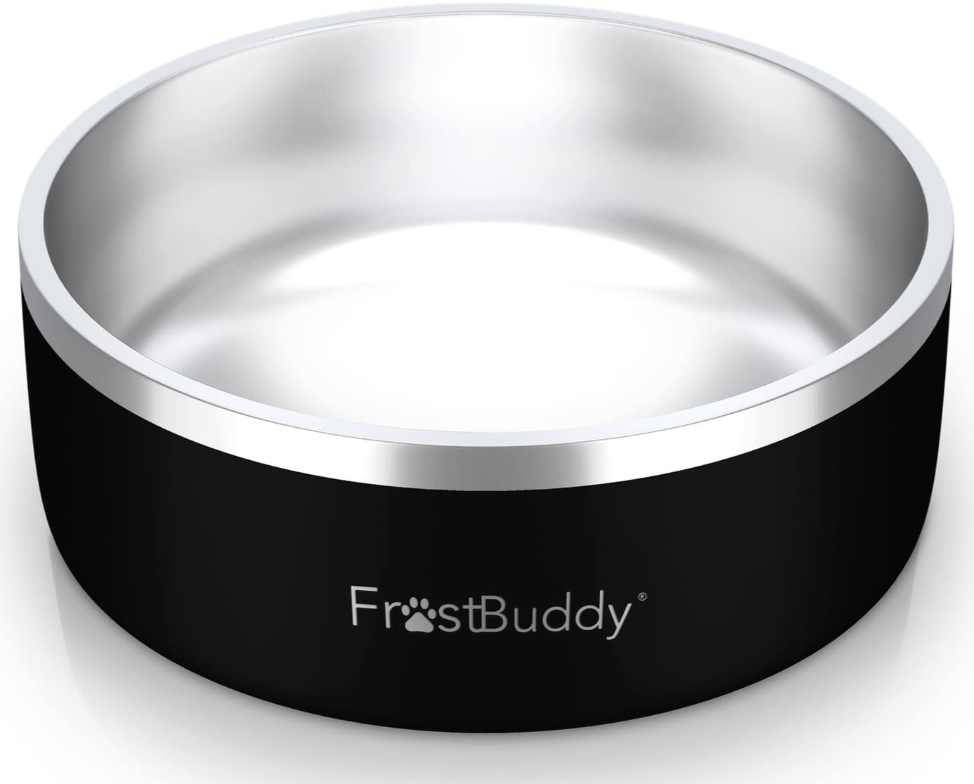 Frost BuddyStainless Steel Insulated Dog Bowl, Non-Slip Bottom, Holds 5 Cups of Water or Food, for Dogs or Cats (42 Oz, Black)