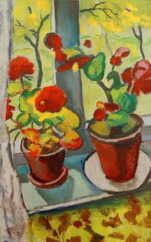 Poster déco d'art murale fleurs bégonia toile 60x90cm