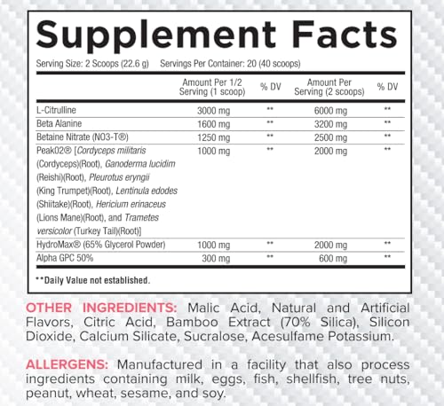 Image of Core Nutritionals Pump Full-Spectrum Non-Stimulant Pre-Workout, with N03T Nitrate, Peak02, Alpha GPC, for Maximum Pump, Strength, and Performance 20 Servings (Apple Guava)