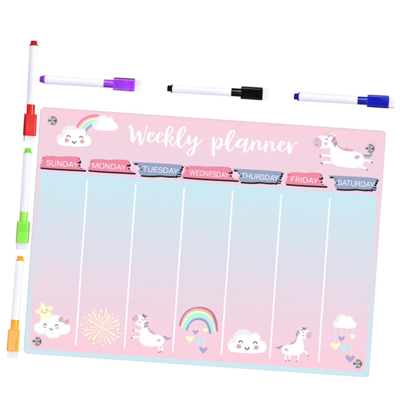 NUOBESTY Magnetische Acryltafel Für Kühlschrank Wochenplanungstafel Durchsichtige Whiteboard Trocken Abwischbar Mit Magneten Für Wand Und Kühlschrank