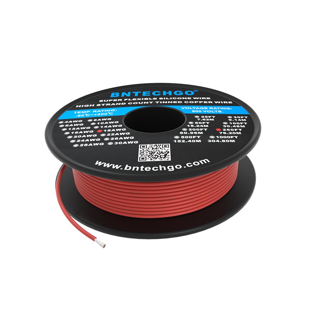 Fil de cuivre étamé silicone 18 AWG ultra flexible qui résiste à la chaleur