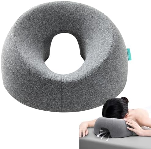 xiaomubiao Face Down Pillows for Massage Table, Massage Headrest for Bed, Face Pillow for Stomach Sleeping, BBL Pillow After Surgery Post Eye Surgery & Vitrectomy Recovery, Removable Cover Grey