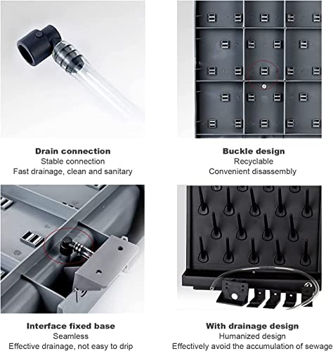 Intbuying Bottle Drying Rack Pegboard Wall Mounted Desk Grey 52 Pegs Removable Pp Glassware Drying Draining Rack Education&Lab Cleaning Equipment #TOP6