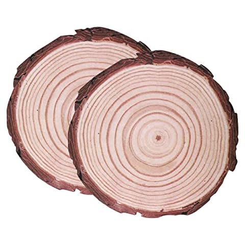 60 Pieces Wooden Slice Paper Place Mats Disposable Table Placemats Vintage Round Wood Grain Paper Placemats for Farmhouse Dinner Wedding Party Table Decor Cover