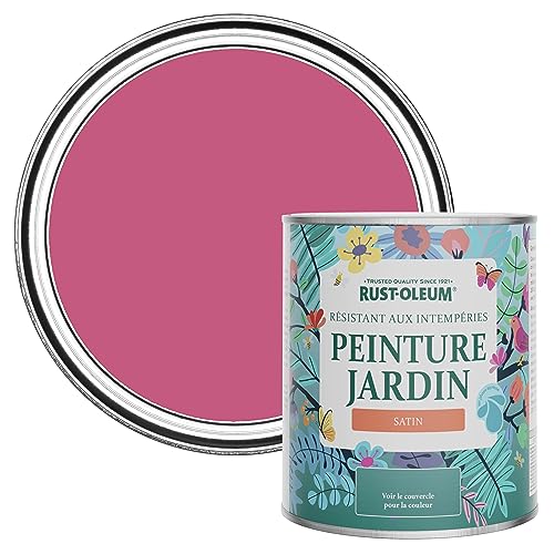 Rust-Oleum Peinture Rose Résistante à l'humidité pour Jardins, Finition Satinée - Framboise 750ml