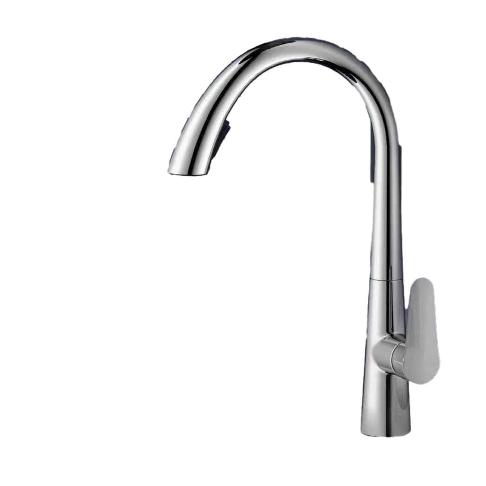 ZYCHSJXA Faucet Kitchen Pull-Out Household Universal Telescopic All-Copper Hot and Cold Electroplated Copper Body