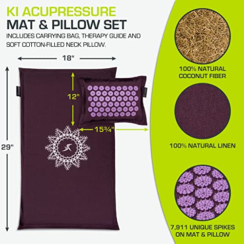 ProsourceFit Ki Acupressure Mat and Pillow Set with 100% Natural Linen for Back/Neck Pain Relief and Muscle Relaxation 2 ProsourceFit Ki Acupressure Mat and Pillow Set with 100% Natural Linen for Back/Neck Pain Relief and Muscle Relaxation - Image 2