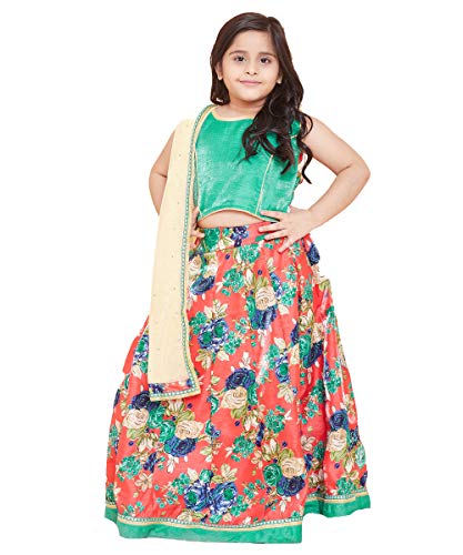 Image of TINY TOON Light Green Color Lehenga, Choli and Dupatta Set For Girl