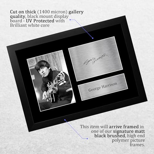 HWC Trading FR A4 George Harrison The Beatles Cadeaux Imprimé Signé Autographe Photo pour les fans de musique – A4 Encadré - Les Beatles, Paul McCartney, John Lennon, RIngo Starr, George Harrison HWC Trading FR A4 George Harrison The Beatles Cadeaux Imprimé Signé Autographe Photo pour les fans de musique - A4 Encadré – Image 4