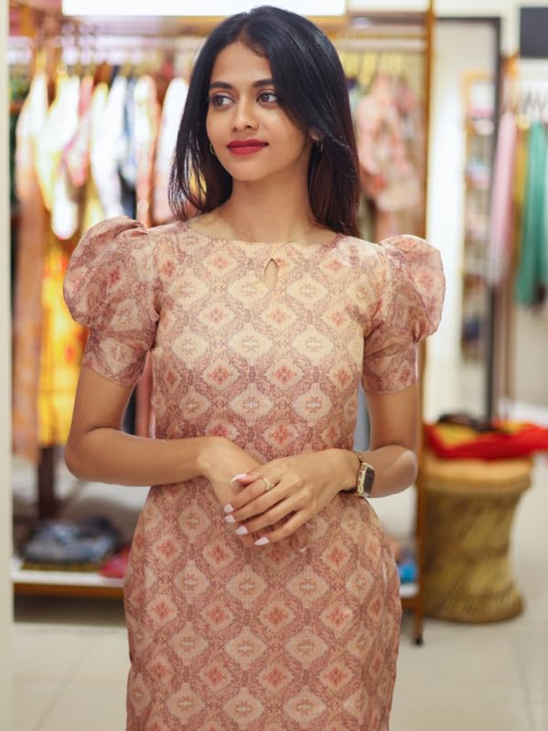 Image of Sun Fashion And Lifestyle Women's Chanderi Stitched Printed Kurti