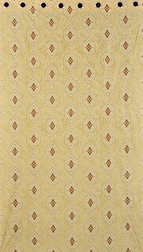 Image of Room Darkening Curtains for Door & Windows, Living Room, Bedroom, Eyelet, Parda, Printed, Pack of 2, Golden, 4 x 9 Feet