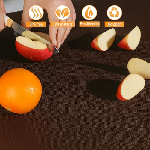 Image of Go Hooked EVA Anti-Slip Fridge Mat | Food Grade, Washable & Waterproof Shelf Liner | Non-Adhesive, Cuttable & Reusable Mat for Fridge, Drawer, Table & Kitchen Use - Brown (45cm x 5m)