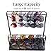 Josmimic Sunglasses Organizer Glasses Holder Stand with Tray, Eye Glasses Display, 2 Tier Sunglass Storage Rack for Multiple Glasses, for Desk, Nightstand, Dresser, Vanity, Metal, Black