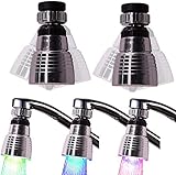 2 Package Swivel 3-Color Temperature Sensitive Gradient LED Water Faucet Light Water Stream Color Changing Faucet Tap Sink Faucet For Kitchen and Bathroom