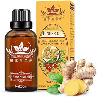 Ginger Massage Oil, 100% Pure Natural Ginger Essential Oil for SPA Massage, Body Relaxation and Lymphatic Drainage (1 Pack)
