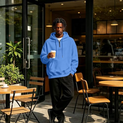 Fleece Hoodie Men Fleece Quarter Zip Pullover Sweatshirt Sweat Shirt - image 7
