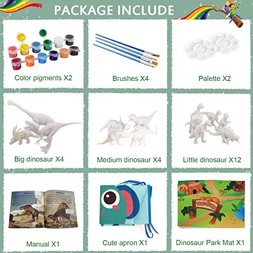 HOMOFY Dinosaur Painting Kit for Kids STEM Dinosaurs Toys Kids Crafts and Arts Set DIY Easter Paint Dinosaur Animal Set Art and Craft Supplies Creativity Gifts Toys for 6 7 8 9 Years Old Boys Girls