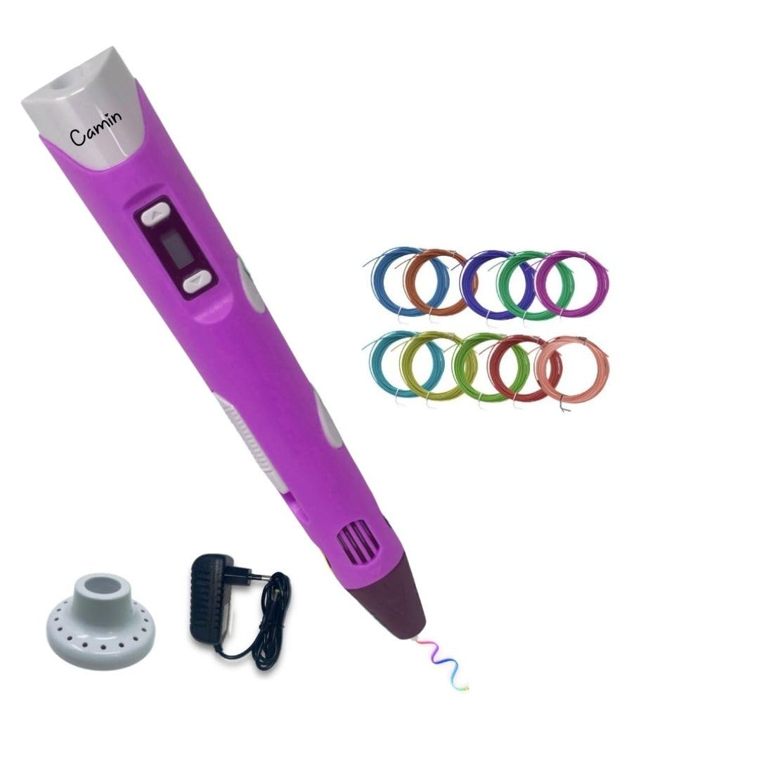 Parmo 3D Pen for Kids | 3D Pen with Adapter & 5 PLA 5 mtr (Pink)-picture-17