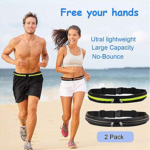 2Pack Sports Running Belt, Dual Pouch Expandable Sweatproof Reflective Waist Pack, Fitness Workout Running Phone Holder, Perfect for Gym, Workouts, Marathon, Exercise, Cycling, Walking, Casual, Hiking - Thumbnail 5