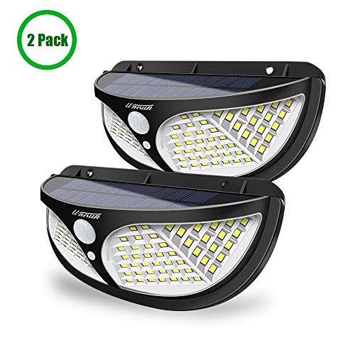 Unisun Solar Lights Outdoor, Upgraded LED Wall Lamps with Motion Sensor, 270° Solar Powered Security Light Set with 3 Modes, Wireless IP65 Waterproof for Garden, Yard, Pathway, Fence Outside(2 Pack)