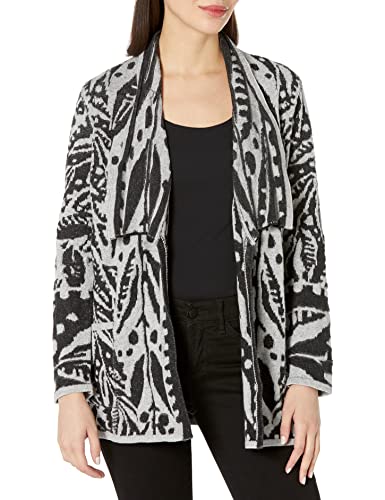 Nic+Zoe Women's Petite Here And There Cardigan, Black Multi, Ps #TOP21