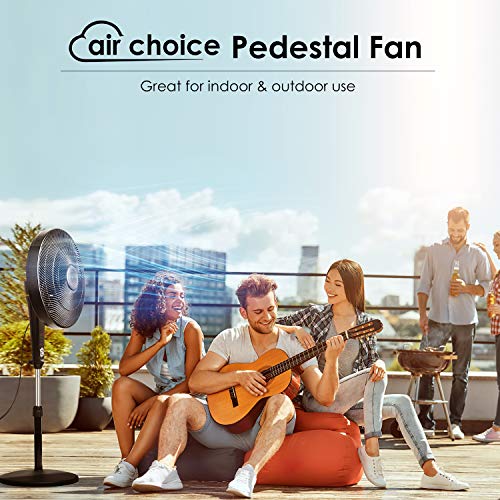 Air Choice Pedestal Fan, Outdoor Oscillating Fan With Remote Control, 4-Speed Options, 3 Mode, Large Outdoor Fan, Adjustable Height, 2 In 1 Circulating Floor Fan For Living Room, Patio #TOP7