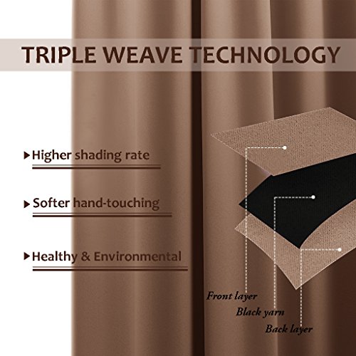 Nicetown Patio Outdoor Curtain Waterproof, Thermal Insulated Rustproof Grommet Blackout Indoor Outdoor Living Divider Curtain/Drape For Party/Cottage, 1 Panel, W52 By L84, Tan #TOP7