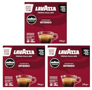 Lavazza A Modo Mio Espresso Intenso Coffee Capsules x36 (Pack of 3, Total 108 Pods) - Spiced Aroma & Medium Roast