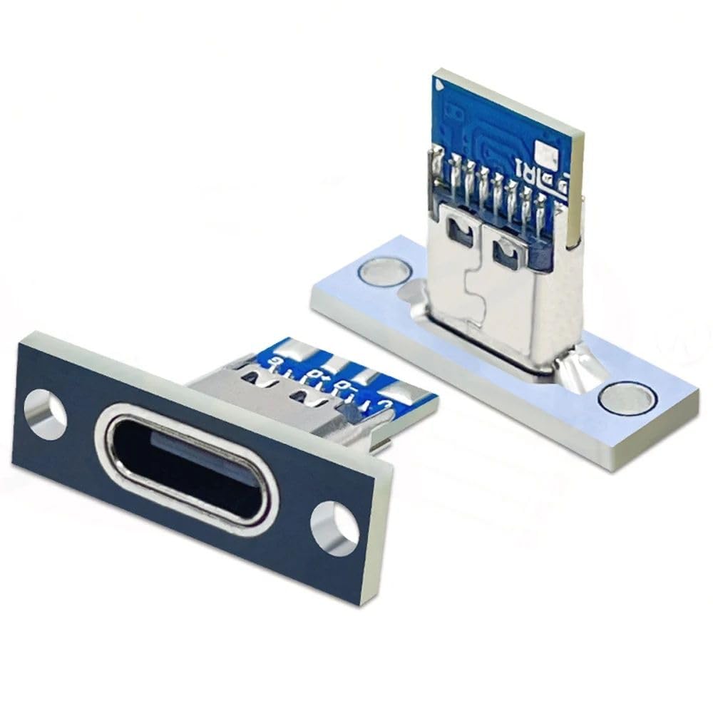 USB 3.1 Type-C 4 Pin Female Connector, Panel Mount, Red and Black, Data and Charging Port (5)-picture-25