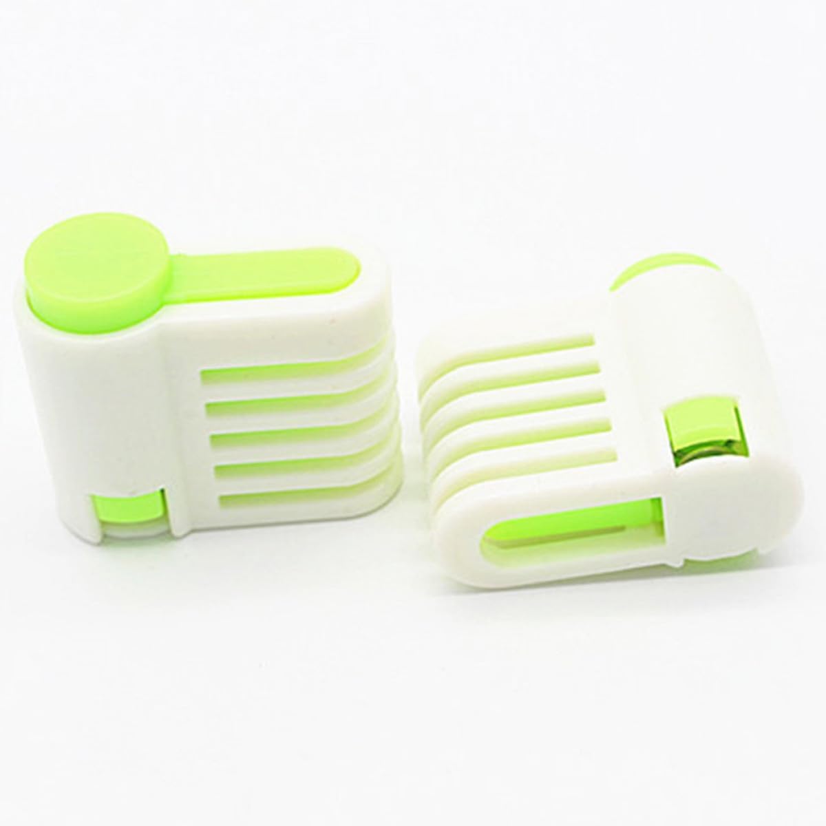 5 Pairs Adjustable Cake Slicer and Bread Slice Leveler Set, Green Baking Utensil Layer Cutting Fixator for Even Cake and Toast Slicing in Home Kitchen