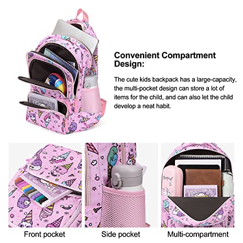 Cluci Kids Backpack For Girls Bookbags Preschool Backpack Toddler Daycare School Bag Elementary Kindergarten Lightweight Waterproof Pink Unicorn #TOP4