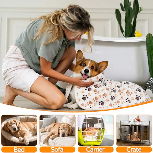 1 Pack 3 Blankets Premium Soft Fluffy Pet Flannel Blanket, Paw Printed Throw for Dogs, Cats and Puppies (Cute Paw Set, 30×20 inch, Pack of 3) - Image 8