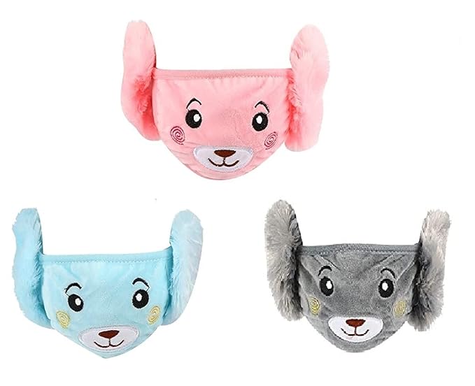 Kids Mask for winter, Wedding, Party, Casual, Safety Protection, Reusable pack of 3 MULTICOLOR