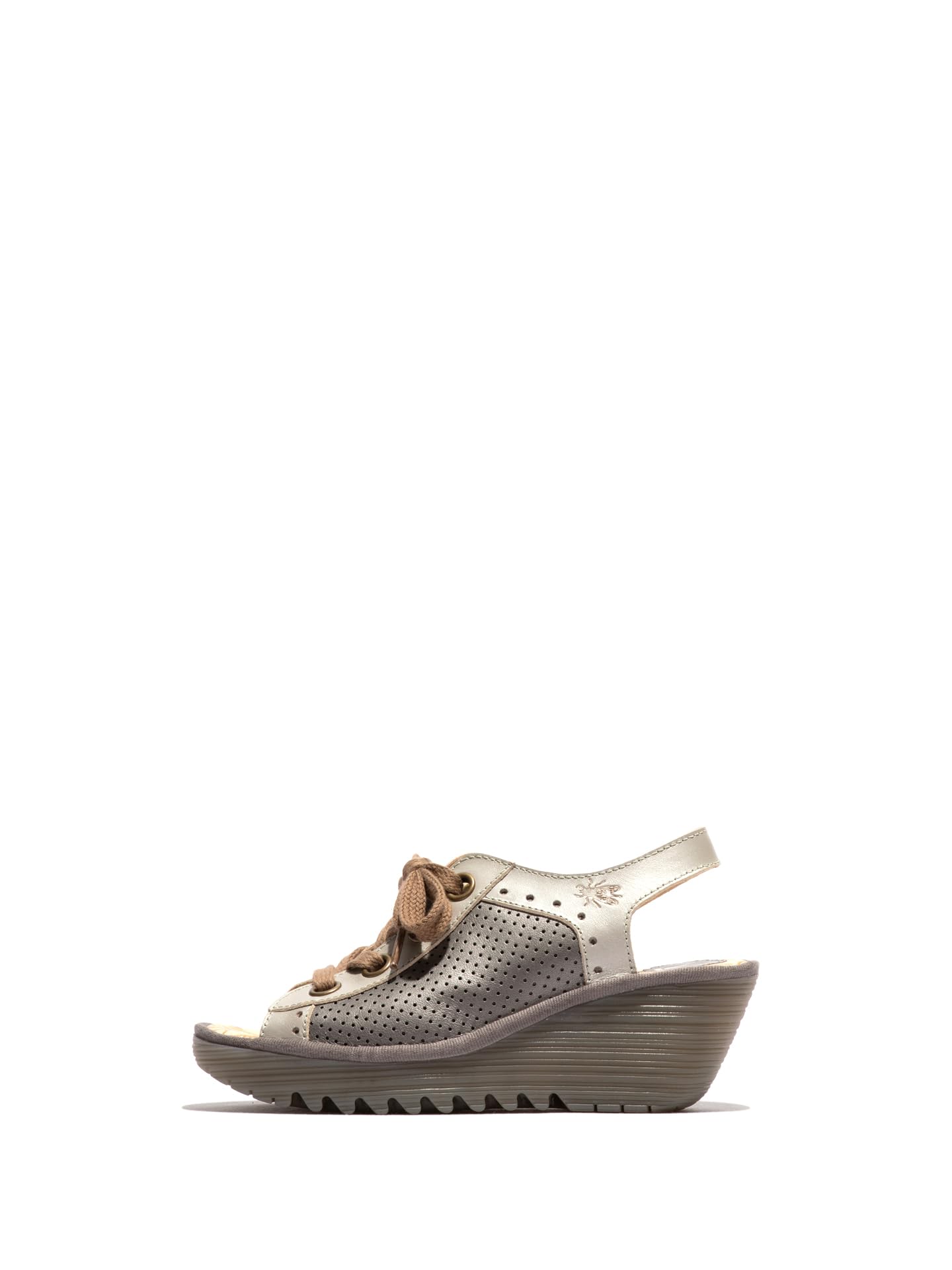 Fly London Women's YUTA617FLY Sandal, Silver/Plomo, 4 UK
