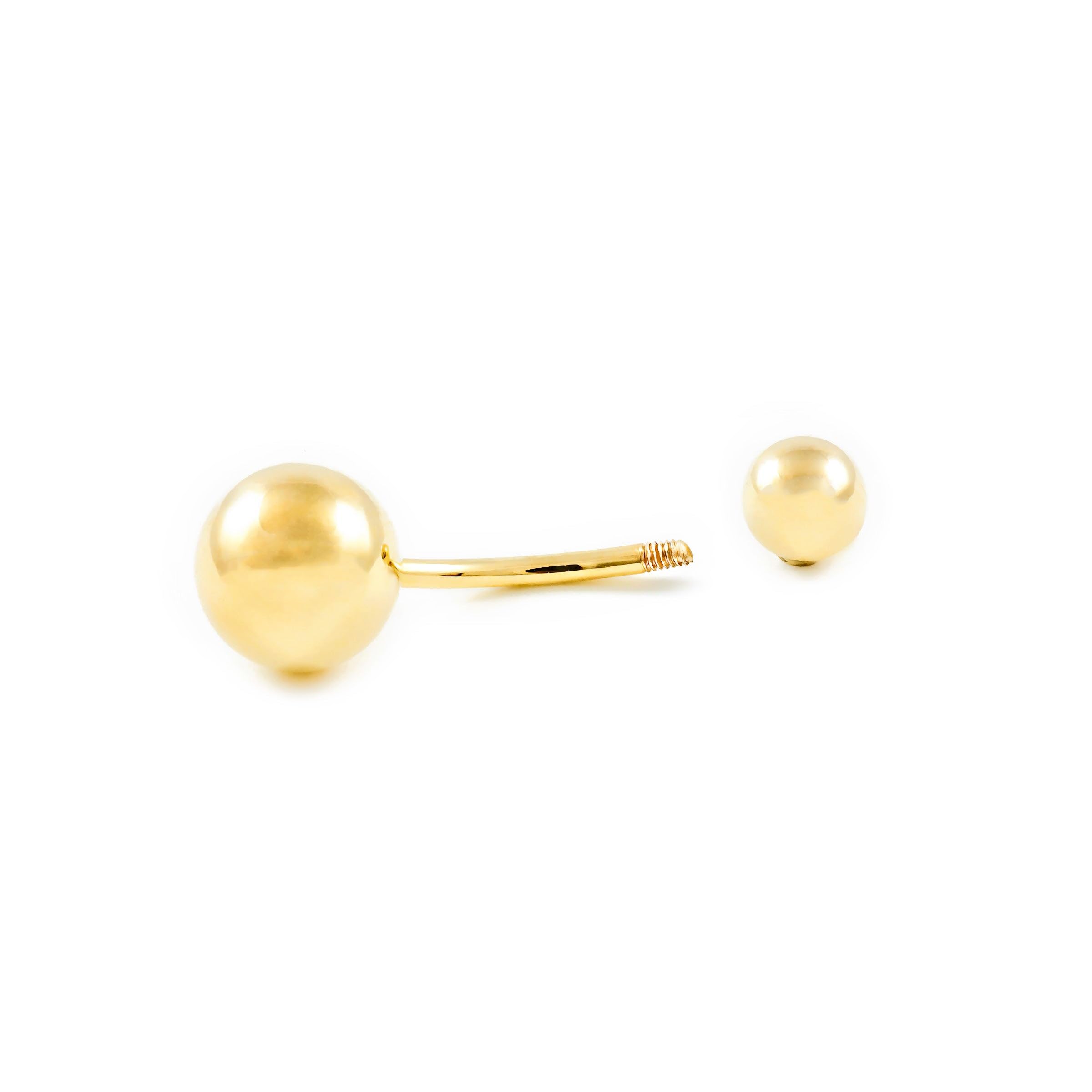 Monde Petit Piercing für Nabel Kugel 8 mm - Gelbgold 9 Karat (375) - Geschenkbox - Garantiezertifikat