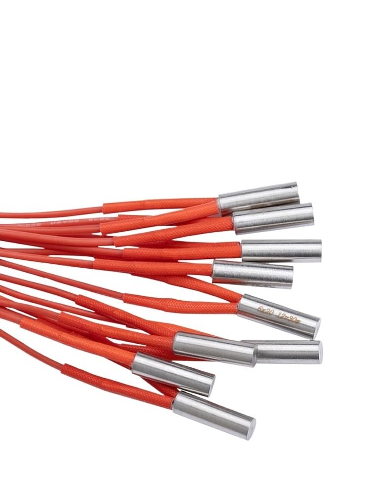 Drukarka 3D 6 * 20MM 12V/24V 40W wkład grzewczy z kablem 100CM do drukarki 3D do PT100 HOTEND Volcano MK8 MK9(80W 24V,3PCS)