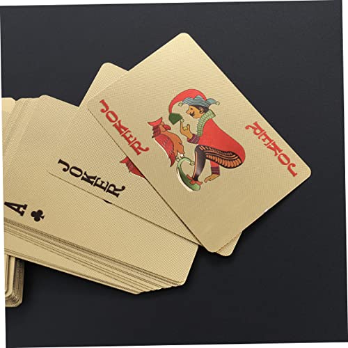 Abaodam 3stücke Gold Plated Pokerkarten wasserdichte Plastikspielkarten Für Familien Und Freundespiele Hochwertige Langlebige Karten Für Unvergessliche Spielabende Zum Sammeln Oder – Bild 4