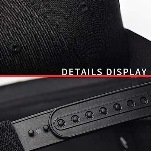 Image of Snapback Hats for Men Flat Bill Black Mens Baseball Cap Brim Snap Back Adjustable