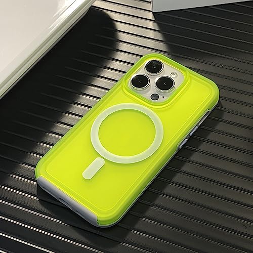 Coque de chargement sans fil magnétique néon vert pour iPhone 12