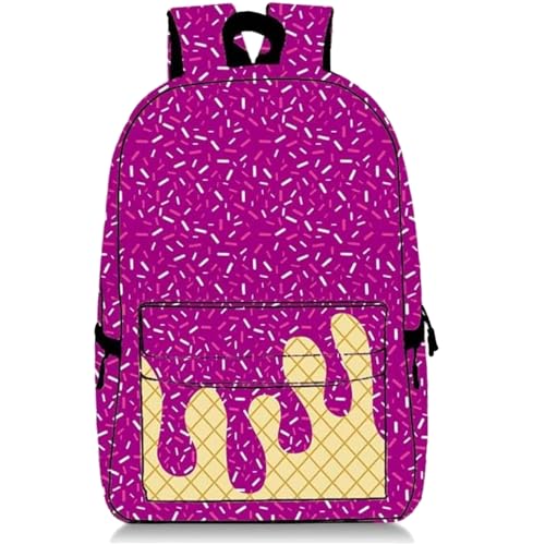 Ice Cream Backpack Kawaii Shoulder Backpacks, Cute Large Capacity Daypack, Lightweight with Pockets Daily Use Women Men (#7)